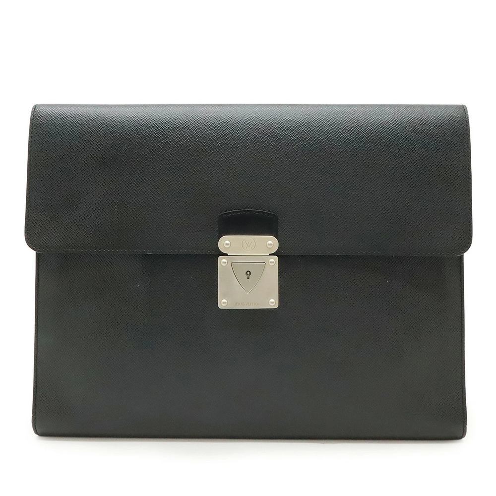 LOUIS VUITTON Taiga Business Bag Case Briefcase Leather Ardoise Black